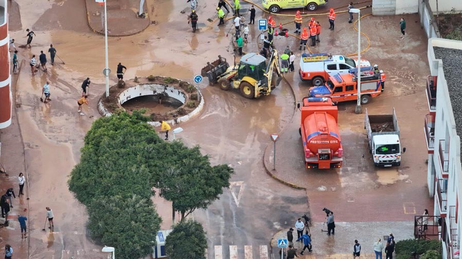 Telde telt een twintigtal getroffen voertuigen en meerdere overstromingen