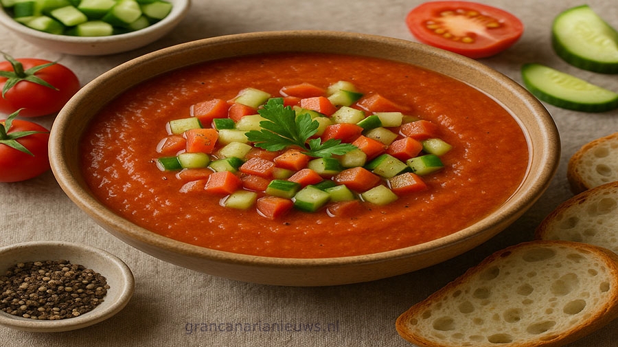 Met warm weer is het heerlijk om Gazpacho te maken 