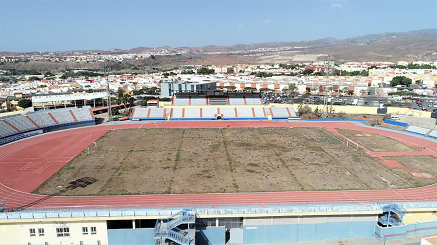 De renovatie van het stadion van Maspalomas maakt atletiekwedstrijden mogelijk